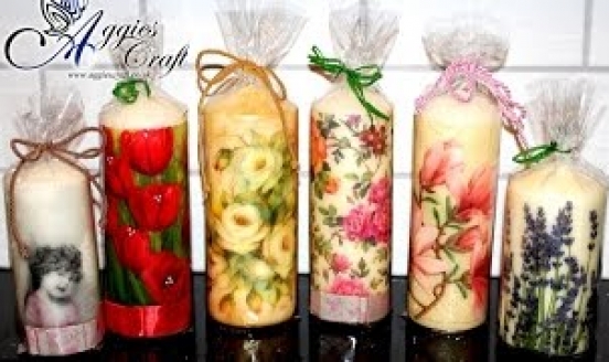 Decoupage on candles
