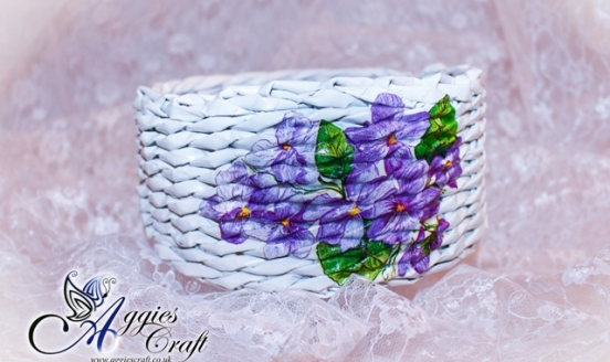 Wicker paper tutorial - basket with flowers