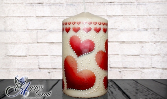 Decoupage Tutorial - Valentine candle with rice paper