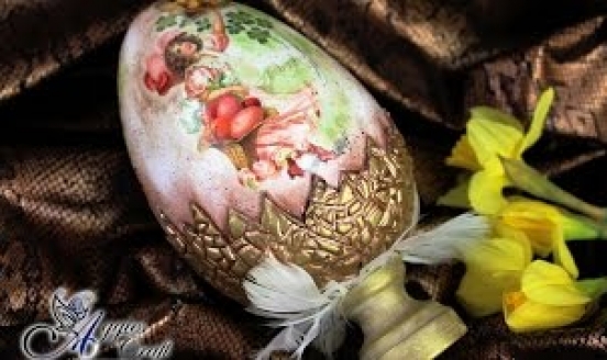 Decoupage Tutorial - Easter Egg with Clay Shell - DIY