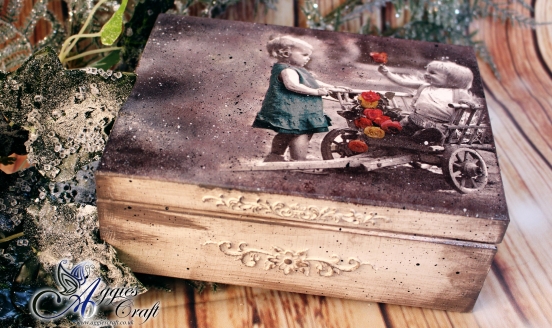 Vintage box with children