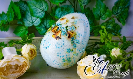 Blue Easter Egg with Cracks