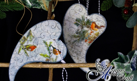 Christmas Hearts with Glitter Paste
