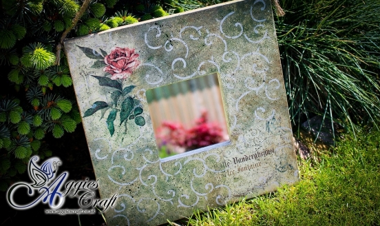 Vintage Mirror with Rose